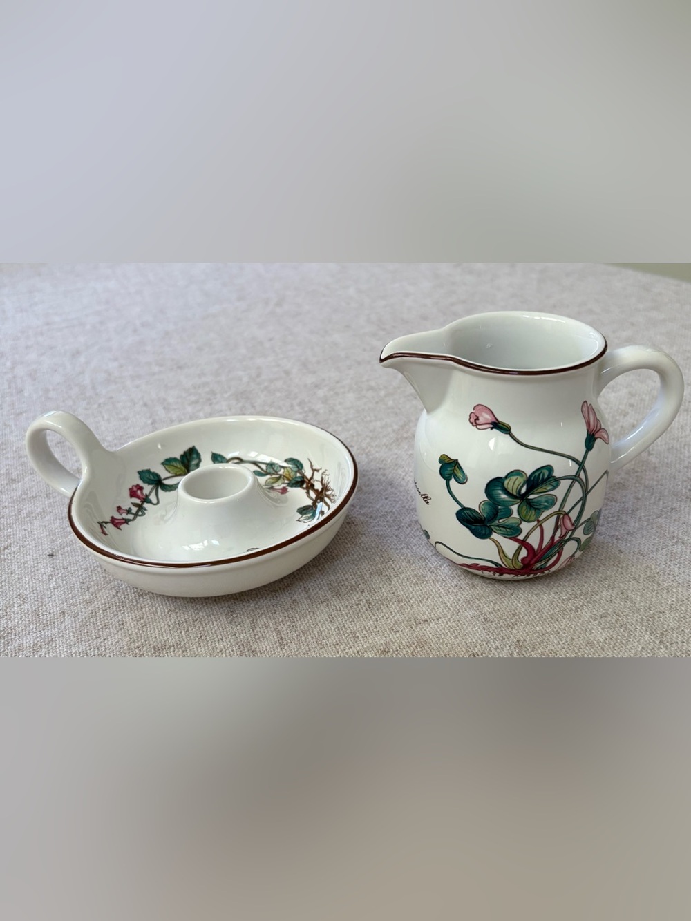 Villeroy & Boch Botanica ~ Oxalis Acetosella
Creamer and Candle Holder